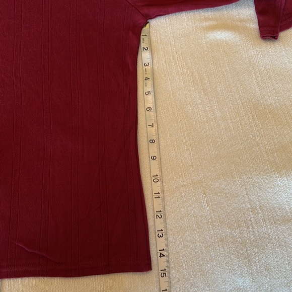 Burgandy Pointelle Top - Picture 9 of 11